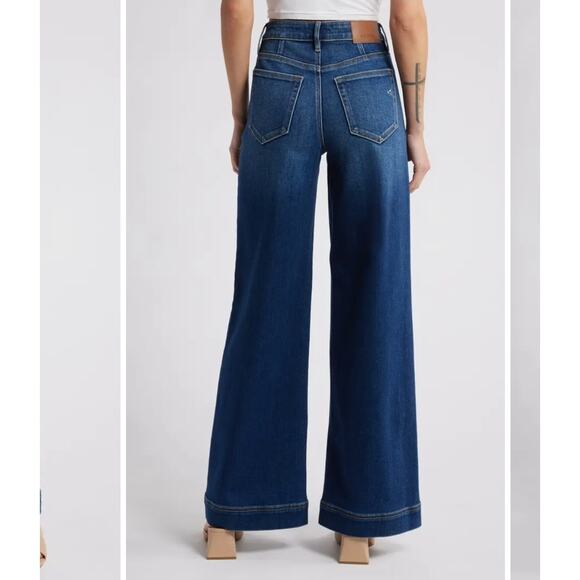 hidden los angeles Denim - Hidden Los Angeles 70s Vibe Patch Pocket High Waist Wide Leg Jeans Size 31/12